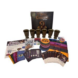 Raise Your Goblets Board Game RARE Limited Ed. GOLD Goblets 100% complete